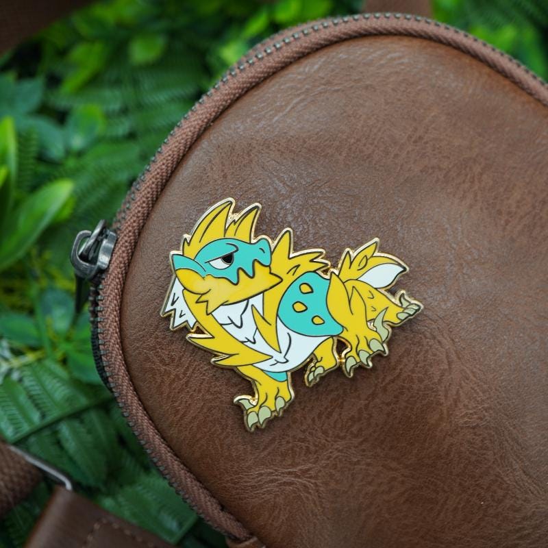 Zinogre Monster Hunter Gold Enamel Pin