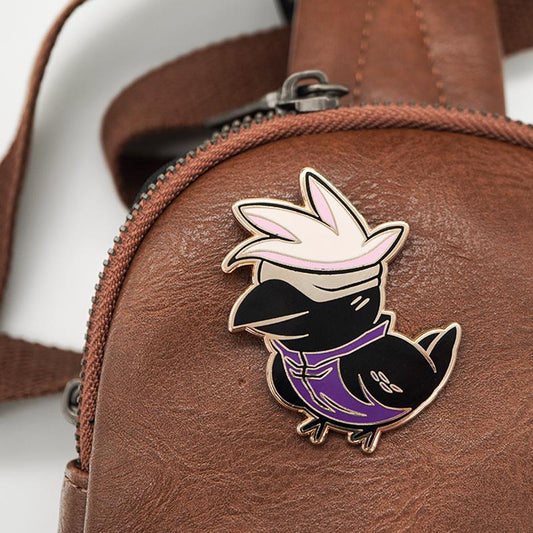 Satoru Gojo Jujutsu Kaisen Crow Gold Enamel Pin