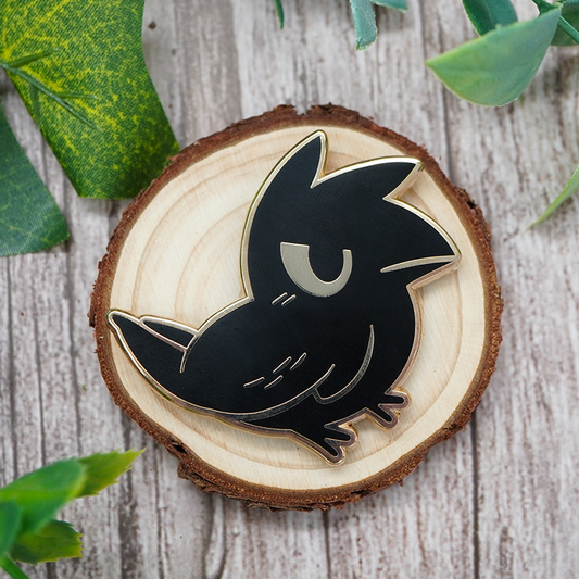 Angry Crow Gold Enamel Pin
