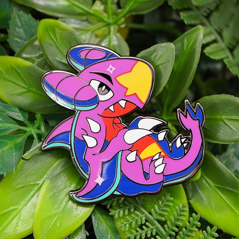 Garchomp Black Enamel Pin