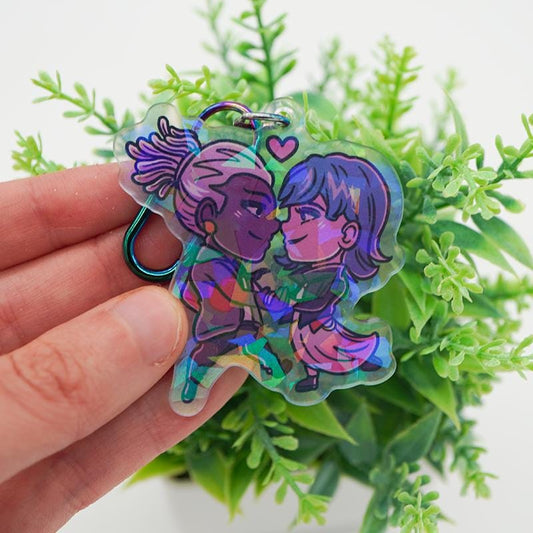 Jinx and Ekko Arcane Keychain League of Legends