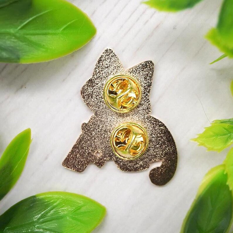 Funny Cat With Gun Enamel Pin