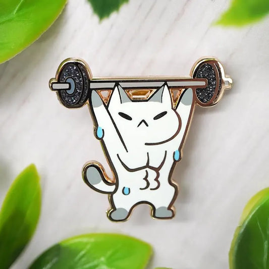 Weightlifting Cat Enamel Pin